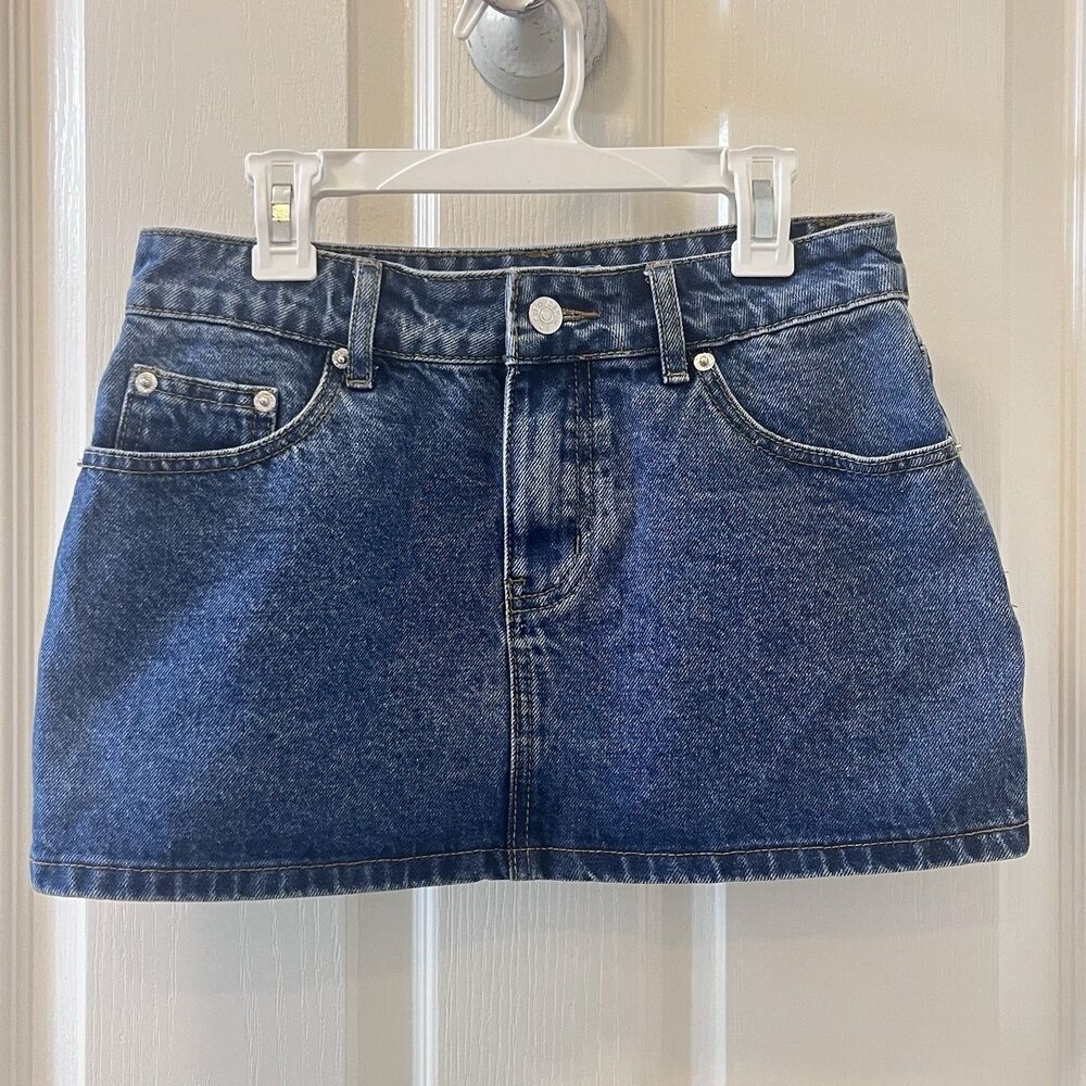 Edikted Blue Chiara Denim Micro Skirt Size XS NWT